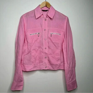 Javier Simorra Pink The Original Linen Shirt Size 12